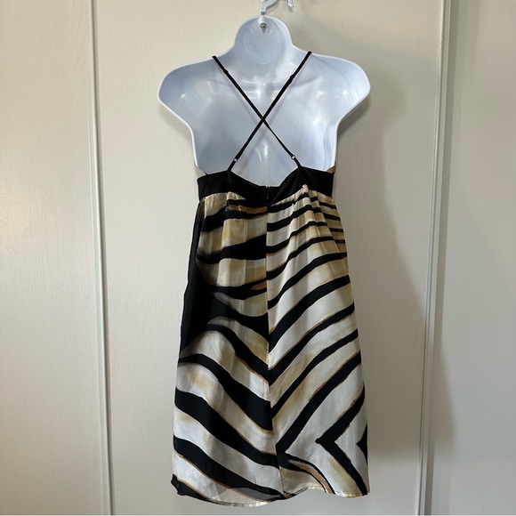 SINGLE DRESS 100% Silk Spaghetti Strap Fit & Flare Animal Print Dress- Petite - Picture 6 of 10
